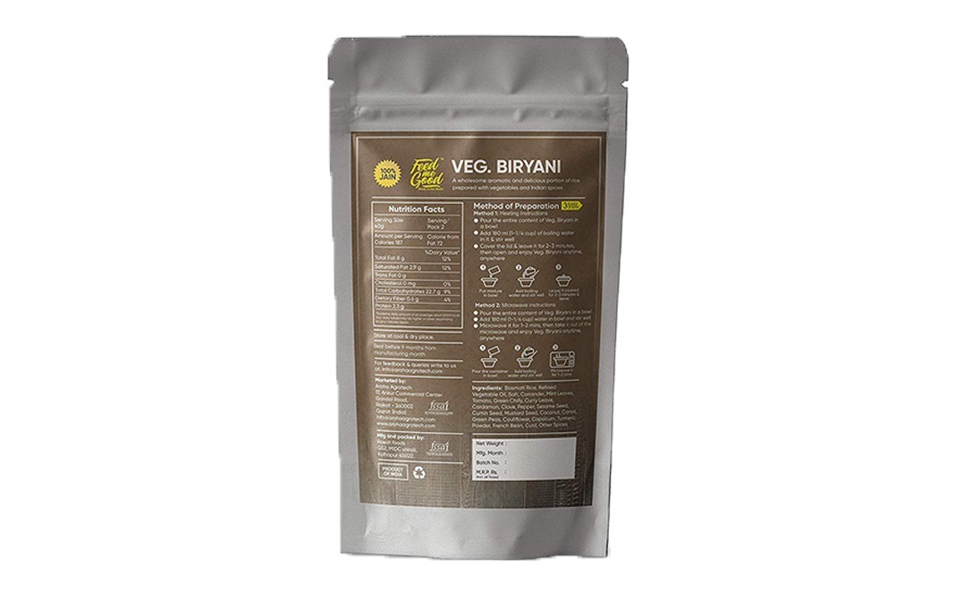 Feed Me Good Jain Veg. Biryani    Pack  80 grams